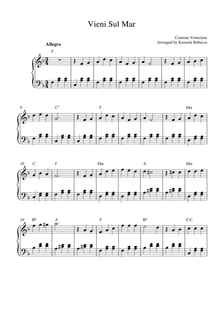 Vieni Sul Mar (arr. Kaiserin Rebecca)