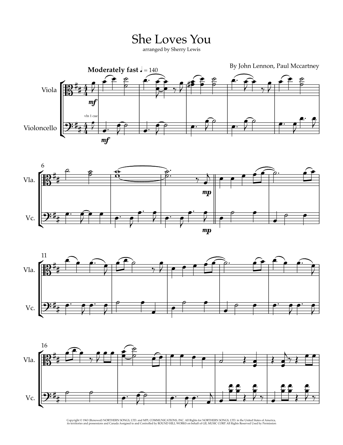 She Loves You (arr. Sherry Lewis)