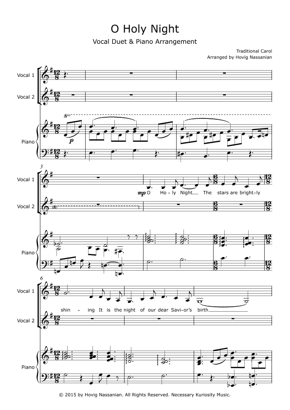 O HOLY NIGHT (arr. HOVIG NASSANIAN)
