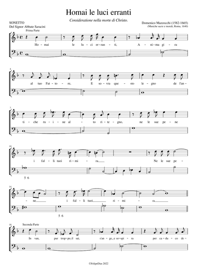 Homai le luci erranti (arr. Early Music Scores)