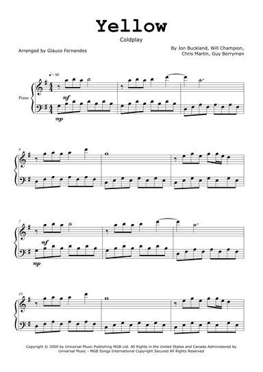 Yellow (arr. Glauco Fernandes)