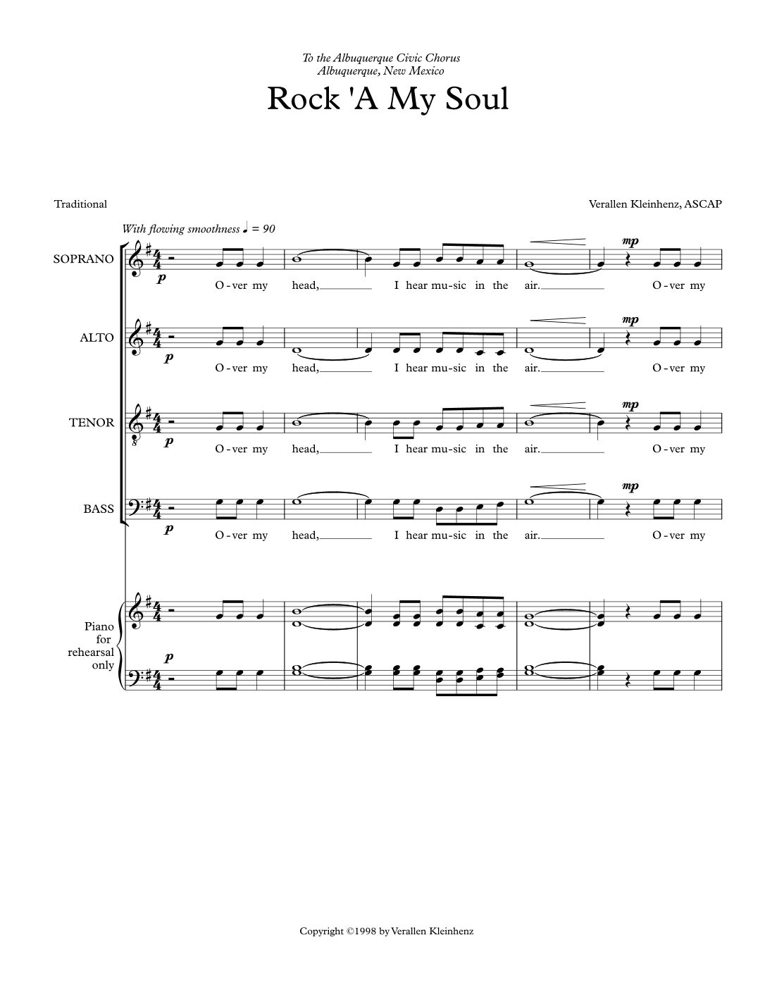 Rock 'A My Soul (arr. V. Kleinhenz, ASCAP)