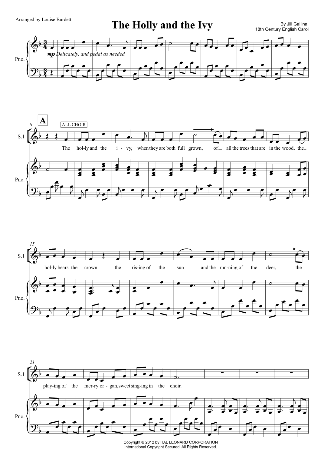 The Holly And The Ivy (arr. Louise Burdett)