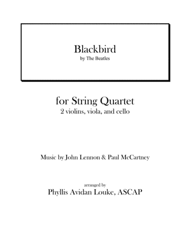 Blackbird (arr. Phyllis Avidan Louke, ASCAP)