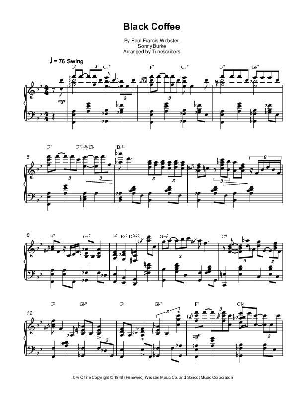 Black Coffee (arr. Tunescribers)