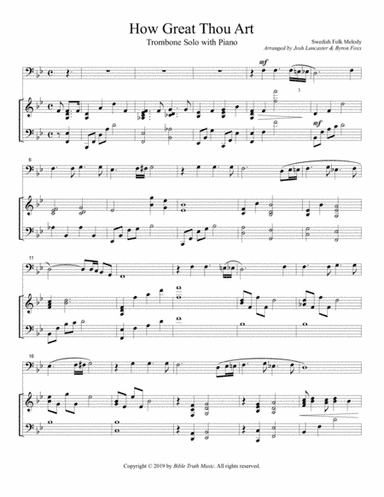 How Great Thou Art Instrumental Trombone Solo (arr. Joshua Lancaster, Byron Foxx)