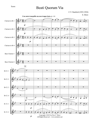Beati Quorum Via (for Clarinet Choir) (arr. Eric Drew)