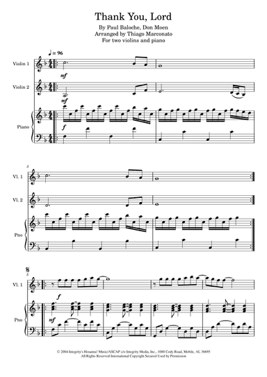 Thank You, Lord (arr. Thiago Marconato)