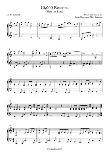 10,000 Reasons (Bless The Lord) (arr. Su Yin Koh)