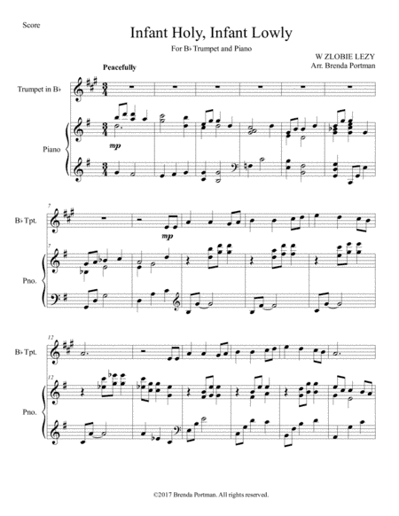 Infant Holy, Infant Lowly (trumpet/piano), arr. Brenda Portman (arr. Brenda Portman)