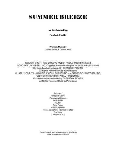 Summer Breeze (arr. Jim Farley www.arrangementsone.com)