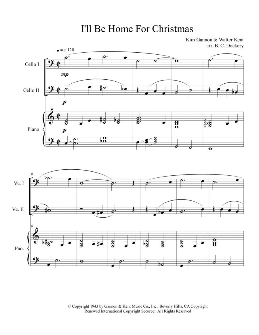 I'll Be Home For Christmas (arr. B. C. Dockery)