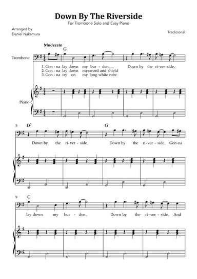 Down By The Riverside (For Trombose Solo and Easy Piano) (arr. Daniel Nakamura)