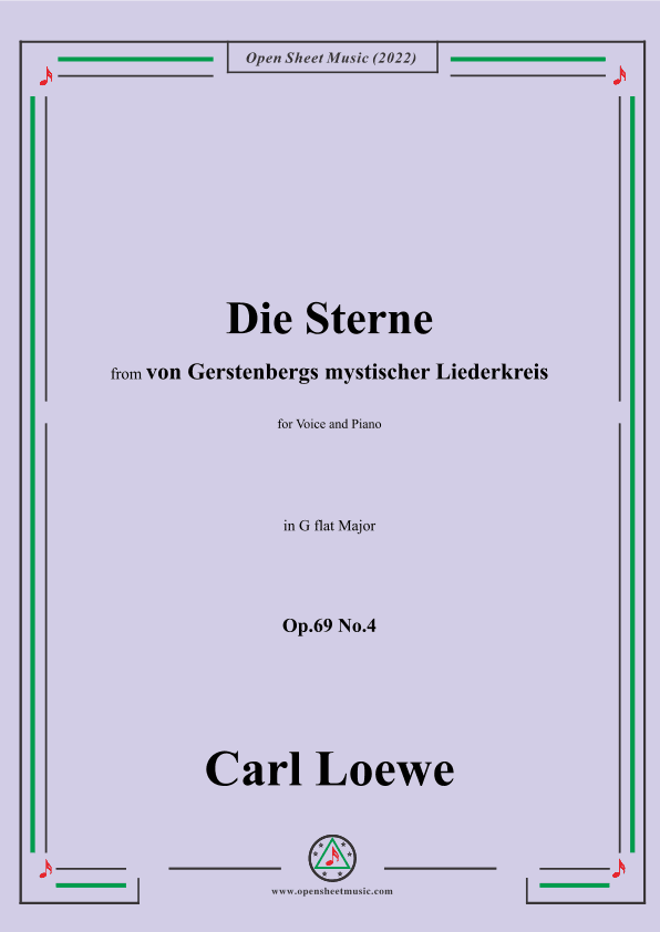 Loewe-Die Sterne,Op.69 No.4,in G flat Major (arr. OSM Press)