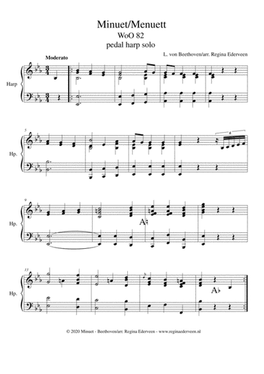 Minuet/Menuett (Beethoven) - pedal harp solo