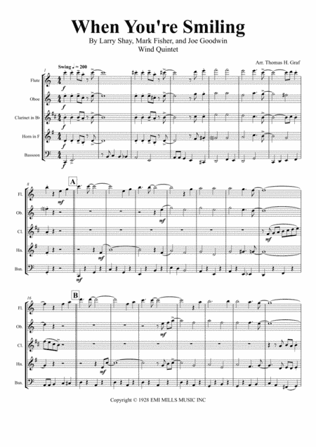 When You're Smiling (the Whole World Smiles With You) (arr. Thomas H. Graf)
