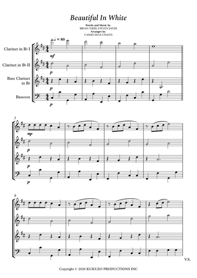 Beautiful In White (arr. Cássio Silva Chaves)