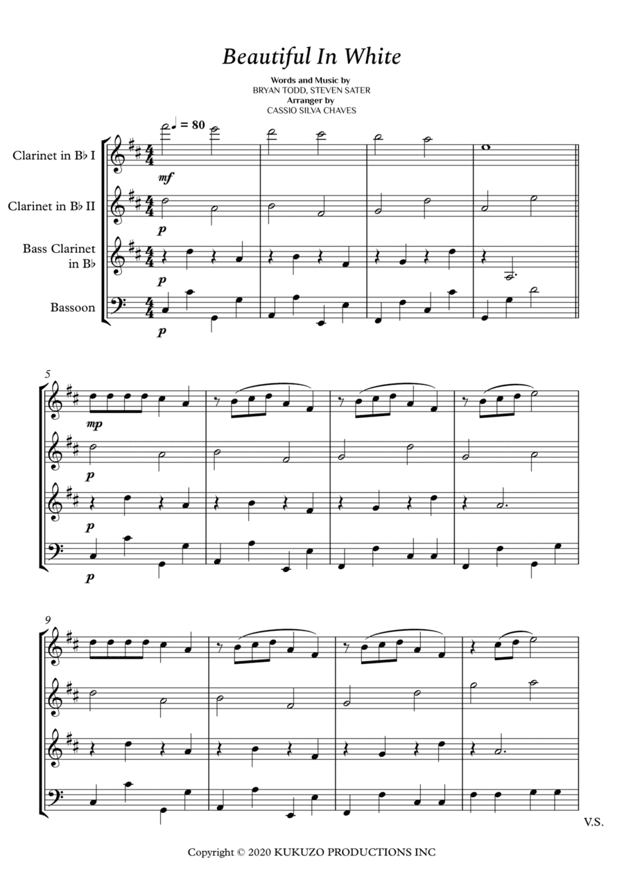 Beautiful In White (arr. Cássio Silva Chaves)