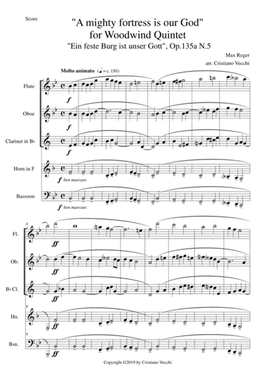 "A mighty fortress is our God" for Woodwind Quintet (arr. Cristiano Vecchi)