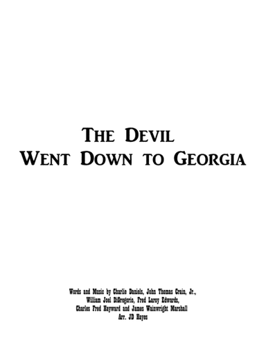 The Devil Went Down To Georgia (arr. JD Hayes)