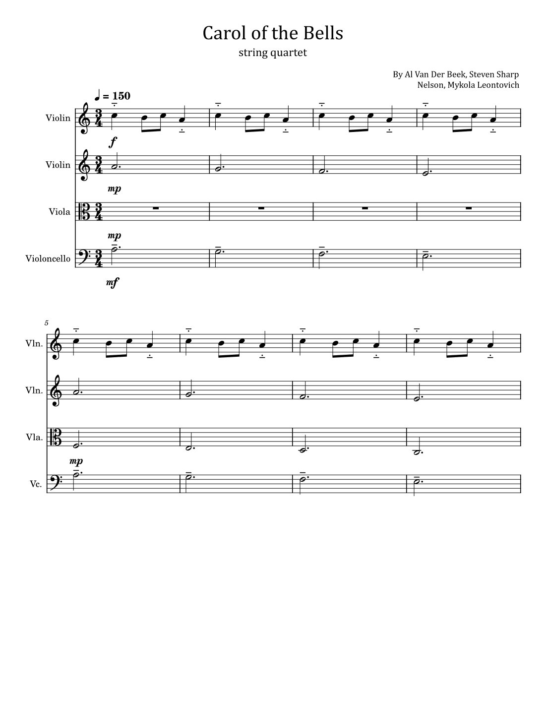 Carol Of The Bells/god Rest Ye Merry Gentlemen (arr. poon)