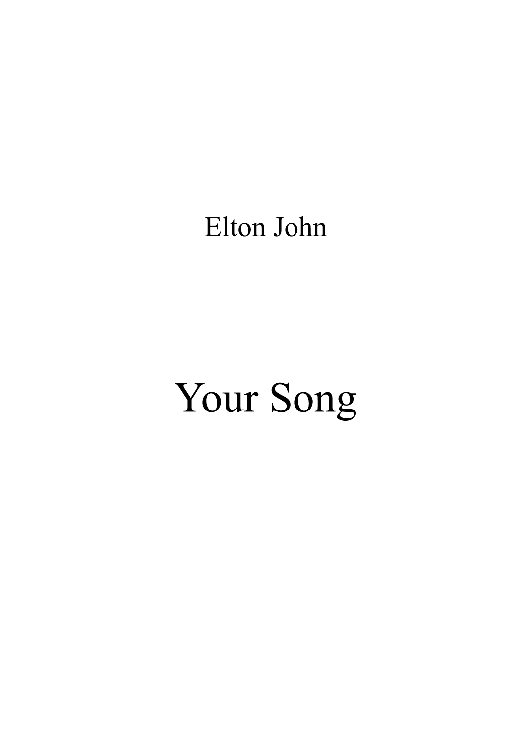 Your Song (arr. MProducer)