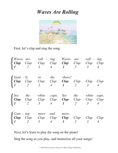 Waves Are Rolling (black key notation) (arr. Dennis Frayne)