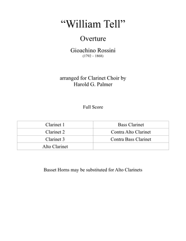 Overture to "William Tell" (arr. Harold G. Palmer, edited by Alan Gregory)
