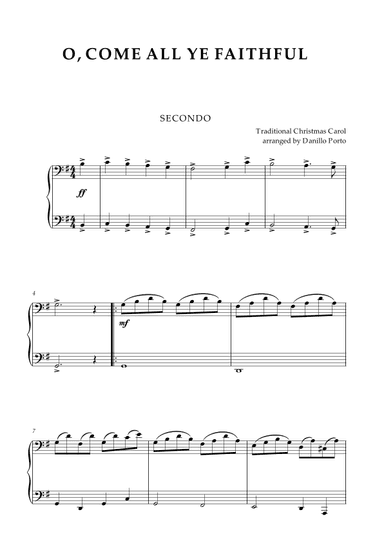 O, Come All Ye Faithful - Piano Four Hands (arr. Danillo Porto)