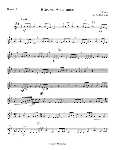 Blessed Assurance (arr. R. Whitehead)