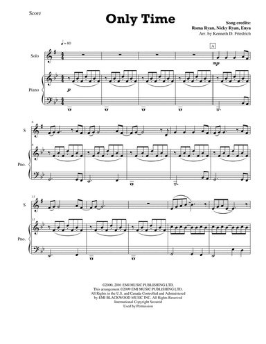 Only Time (arr. Kenneth D. Friedrich)