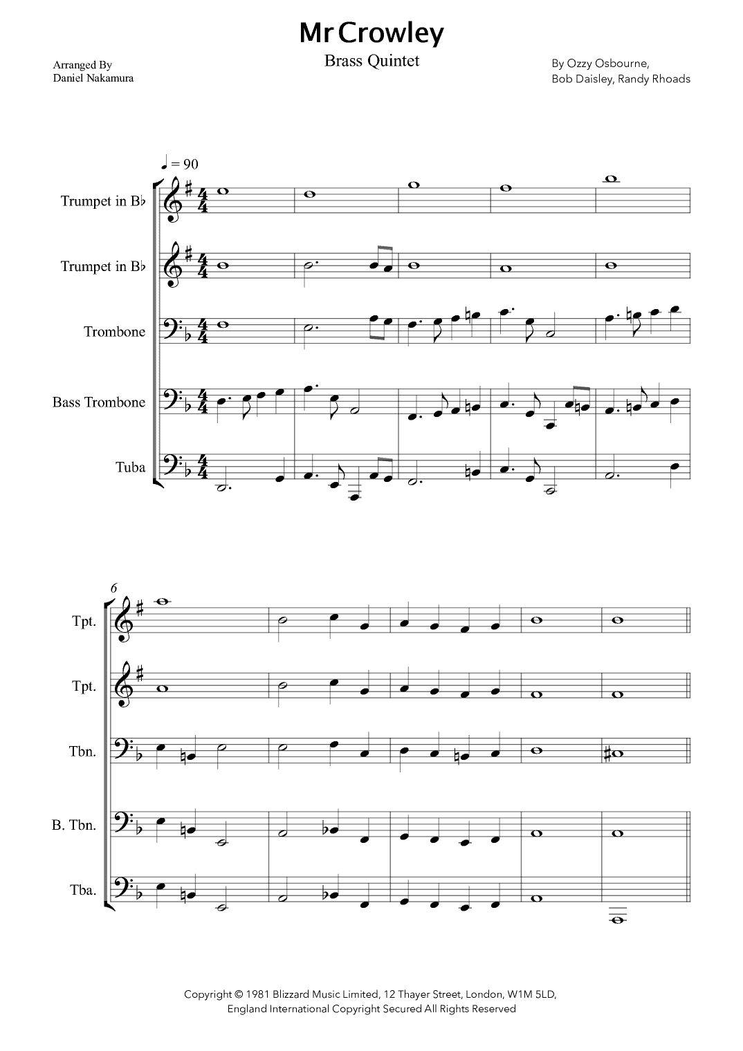 Mr. Crowley (arr. Daniel Nakamura)