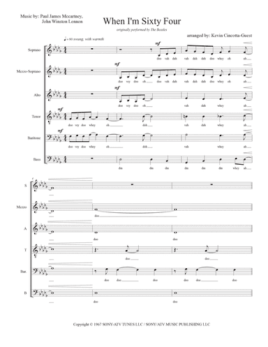 When I'm Sixty-four (arr. Kevin Cincotta-Guest)