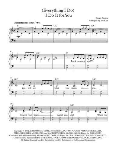 (Everything I Do) I Do It For You (arr. Joe Cox)