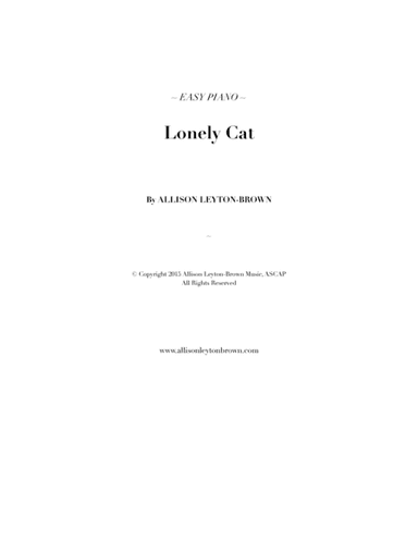 Lonely Cat - Easy Piano Solo - by Allison Leyton-Brown