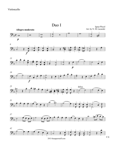 Duo #1 for Cello and Piano (arr. Nick Lacanski)