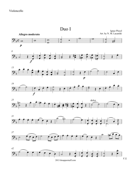 Duo #1 for Cello and Piano (arr. Nick Lacanski)