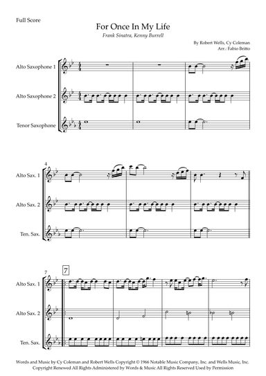 For Once In My Life (arr. Fabio Britto)