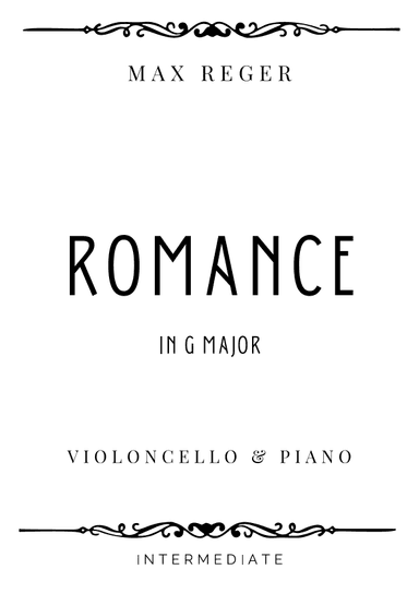 Reger - Romance in G Major - Intermediate (arr. Piacere Music Sheets)