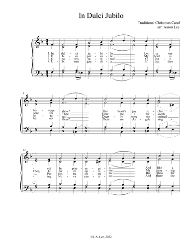 In Dulci Jubilo (for SATB choir, a cappella) (arr. Aaron Lee)