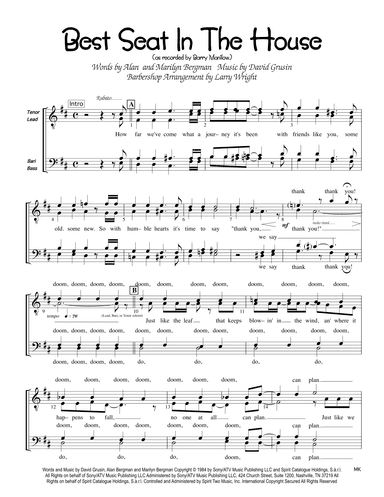 Best Seat In The House (arr. Larry Wright)