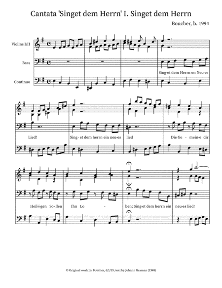 Cantata 'Singet dem Herrn ein Neus Lied' I. Aria
