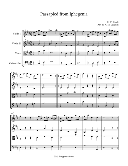 Passapied from Iphegenia (arr. Nick Lacanski)