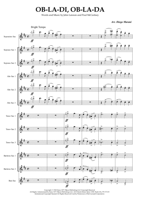 Ob-La-Di, Ob-La-Da (arr. Diego Marani)