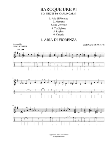 Baroque Uke #1 Carlo Calvi (arr. Chris Webster)