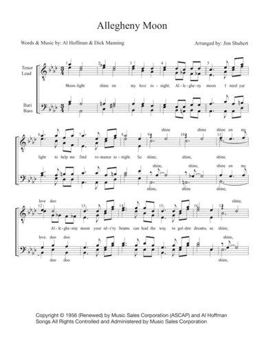 Allegheny Moon (arr. Jim Shubert)