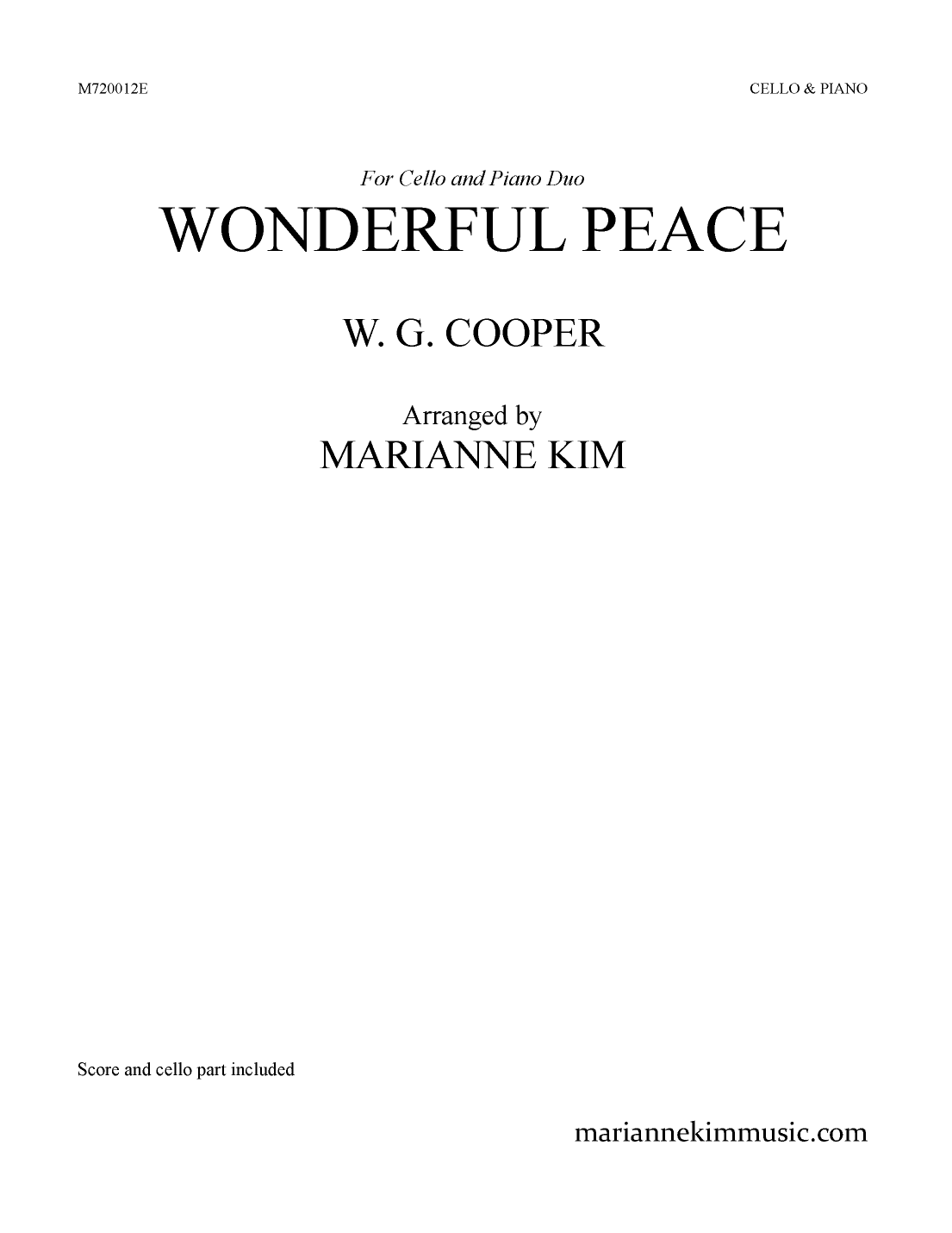 Wonderful Peace (arr. Marianne Kim)