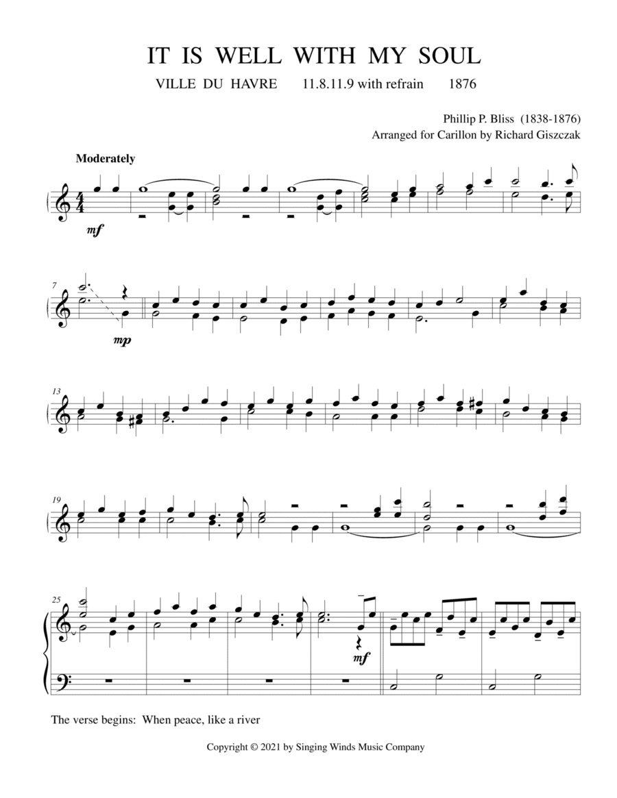 It Is Well with My Soul (VILLE DU HAVRE) (arr. Richard Giszczak)