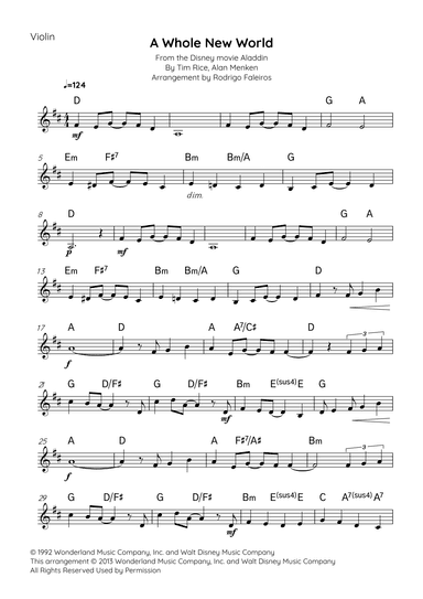 A Whole New World (arr. Rodrigo Faleiros)