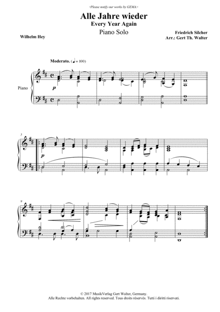 Every Year Again (arr. Gert Th. Walter)